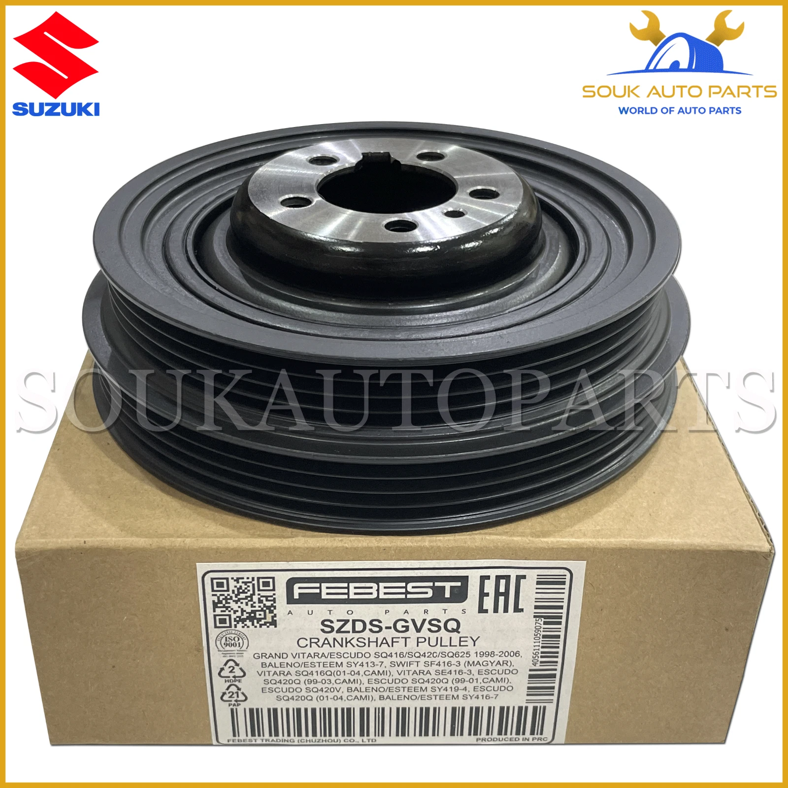 12610-61G00 ENGINE HARMONIC BALANCER FEBEST For SUZUKI ESTEEM (Crankshaft Pulley)