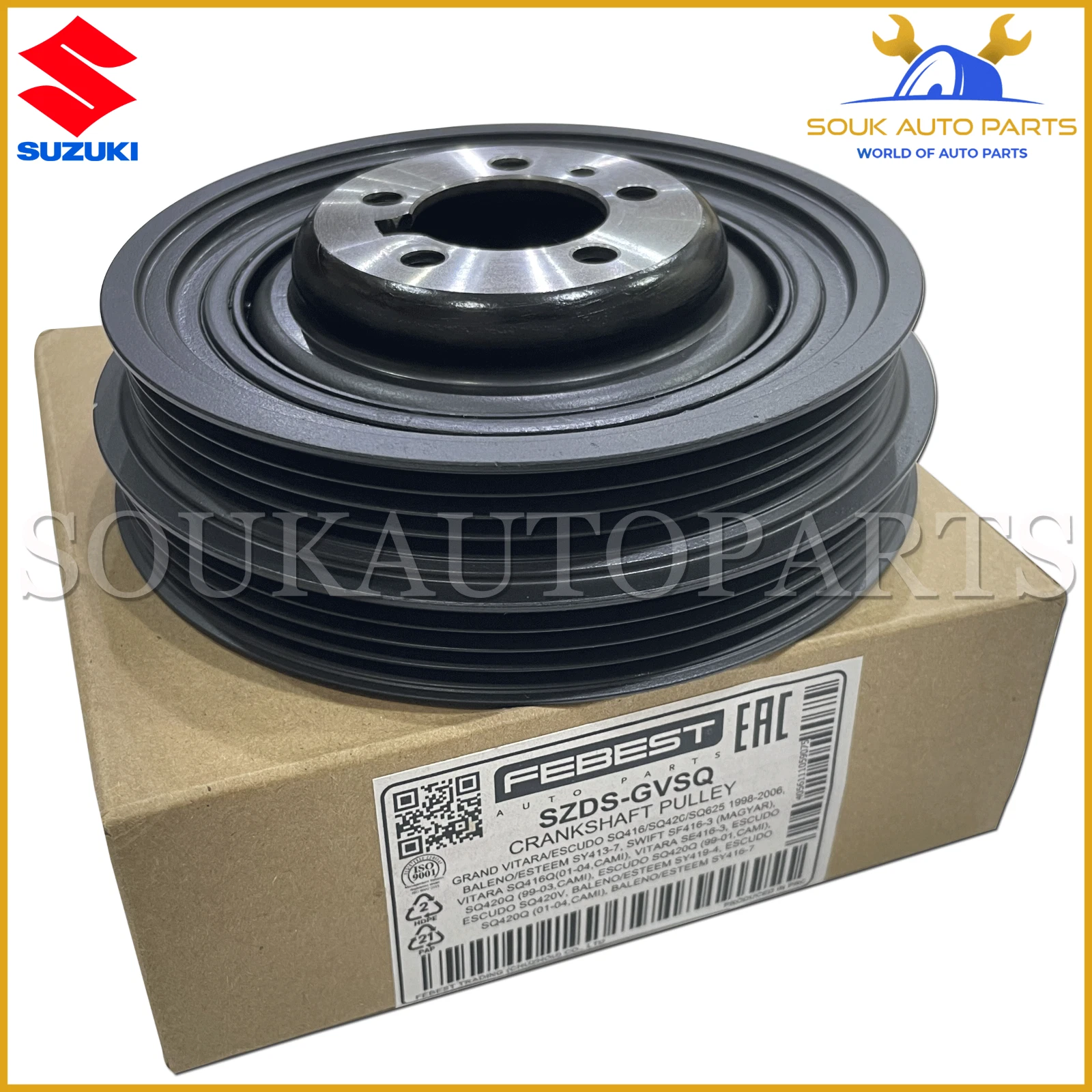 12610-61G00 ENGINE HARMONIC BALANCER FEBEST For SUZUKI ESTEEM (Crankshaft Pulley)