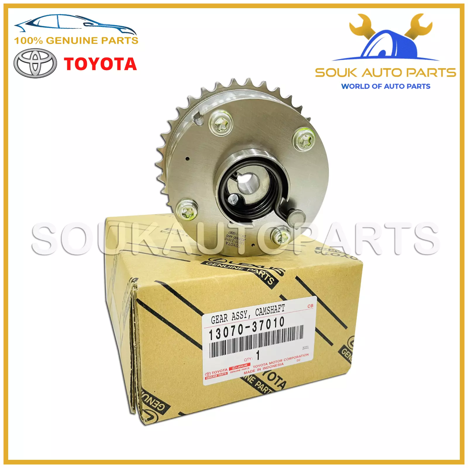 13070-37010 Genuine Toyota GEAR ASSY, CAMSHAFT TIMING EXHAUST OEM COROLLA