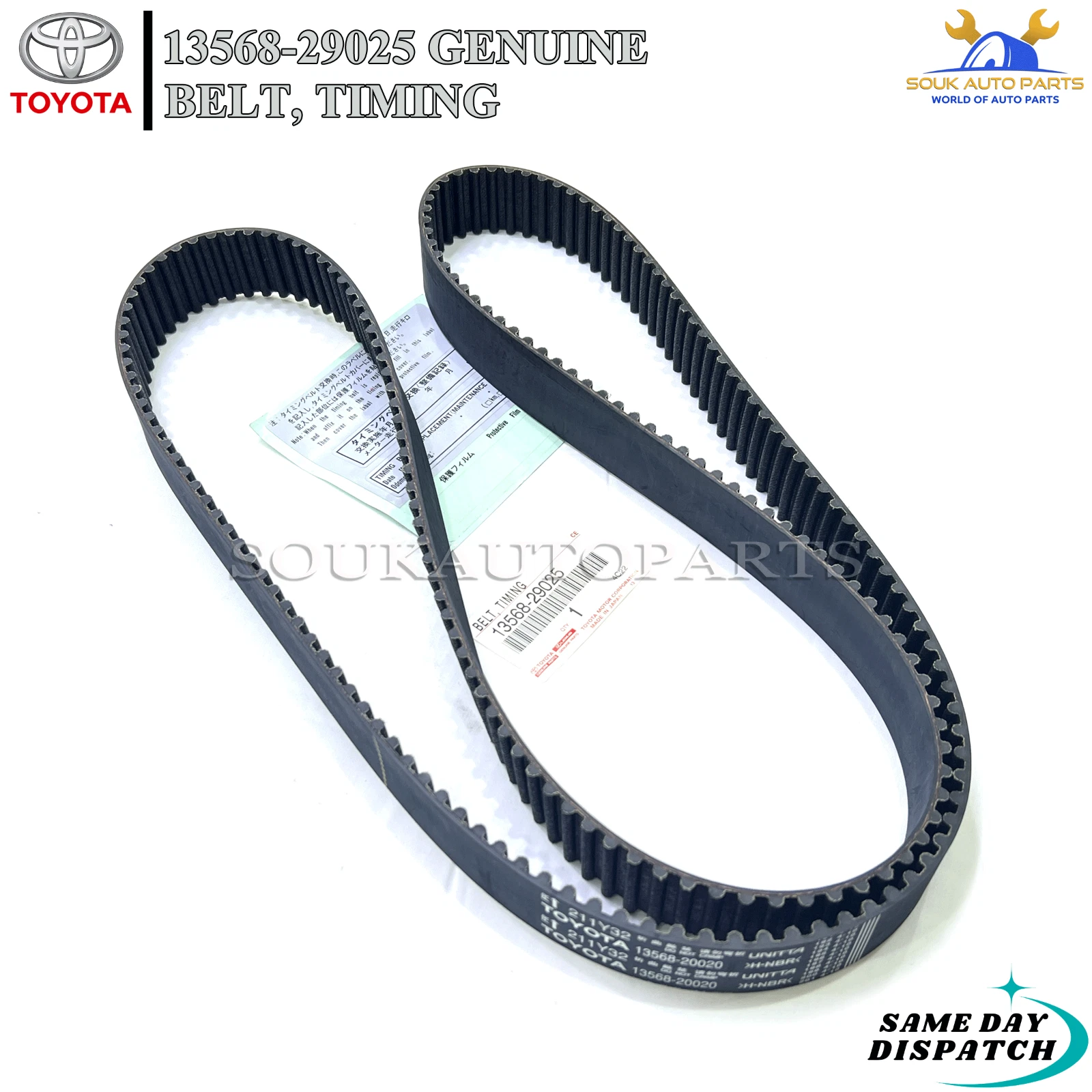 13568-29025 Genuine Toyota BELT, TIMING 1356829025 OEM CAMRY SEINNA Lexus ES300