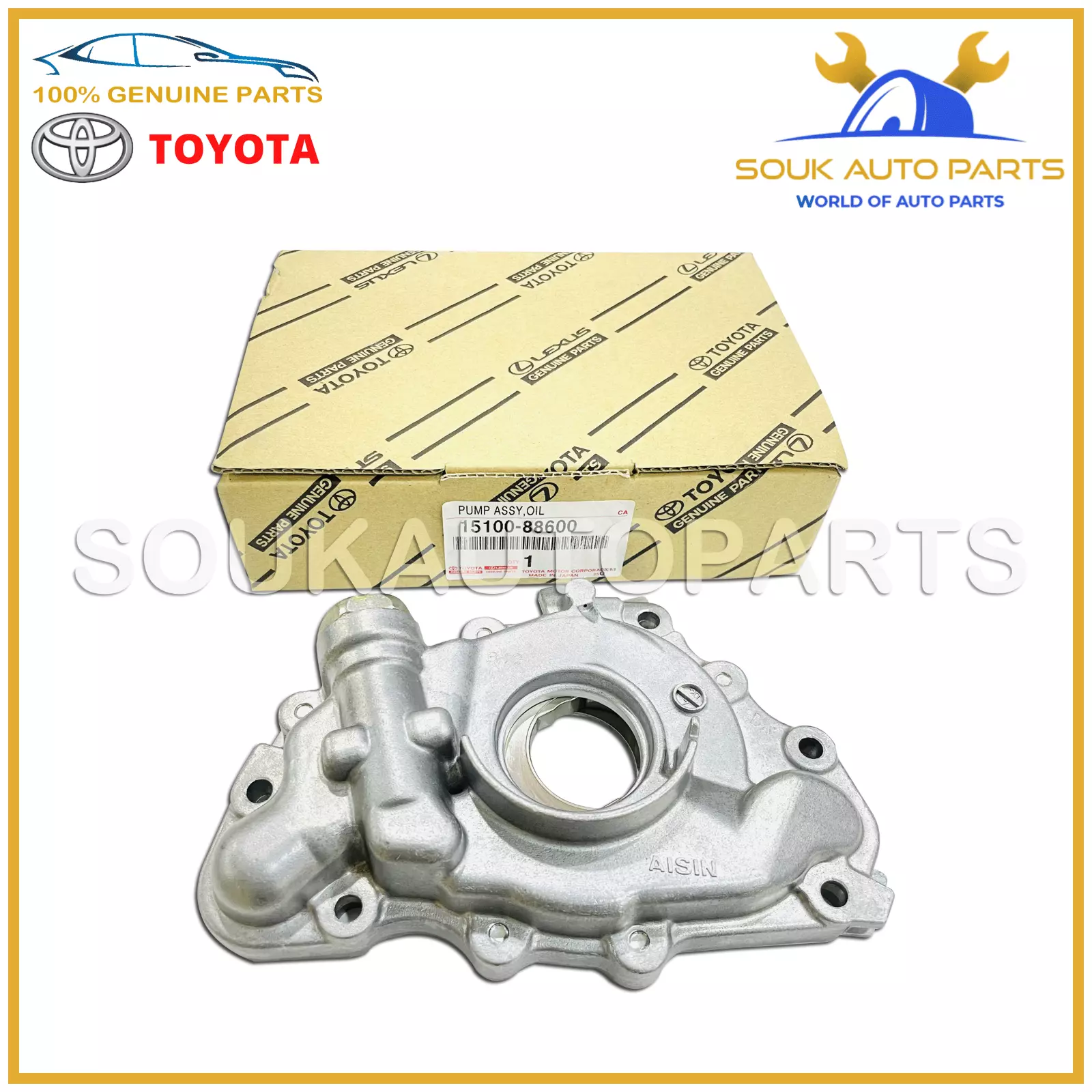 15100-88600 Genuine Toyota OIL PUMP ASSY 2ZZ-GE/FE COROLLA OEM