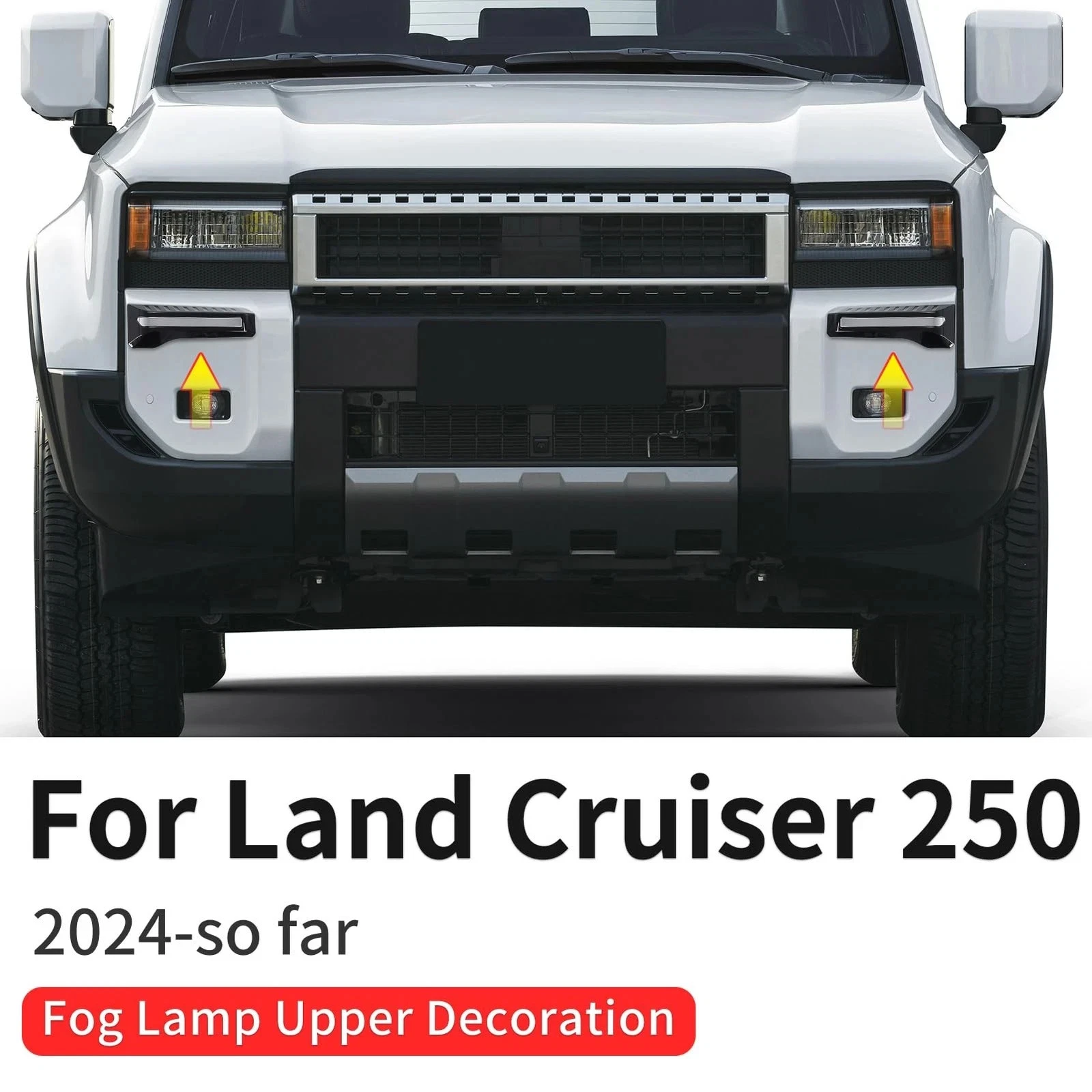 For 2024-2025 Toyota Land Cruiser 250 Front FOG LIGHT TRIM STRIP COVERS 2PCS
