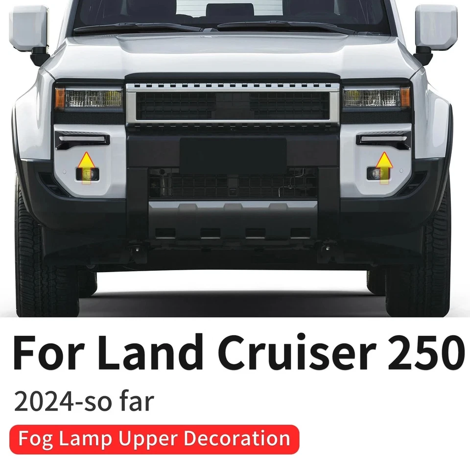 For 2024-2025 Toyota Land Cruiser 250 Front FOG LIGHT TRIM STRIP COVERS 2PCS