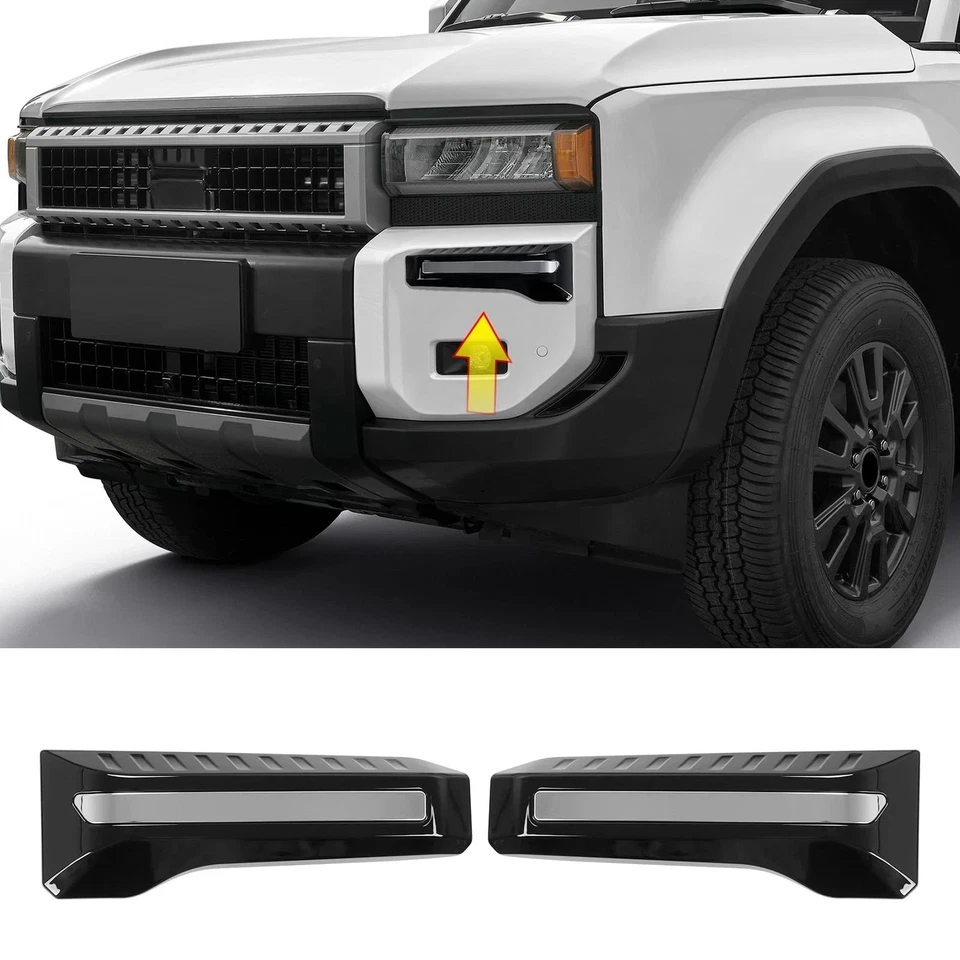 For 2024-2025 Toyota Land Cruiser 250 Front FOG LIGHT TRIM STRIP COVERS 2PCS