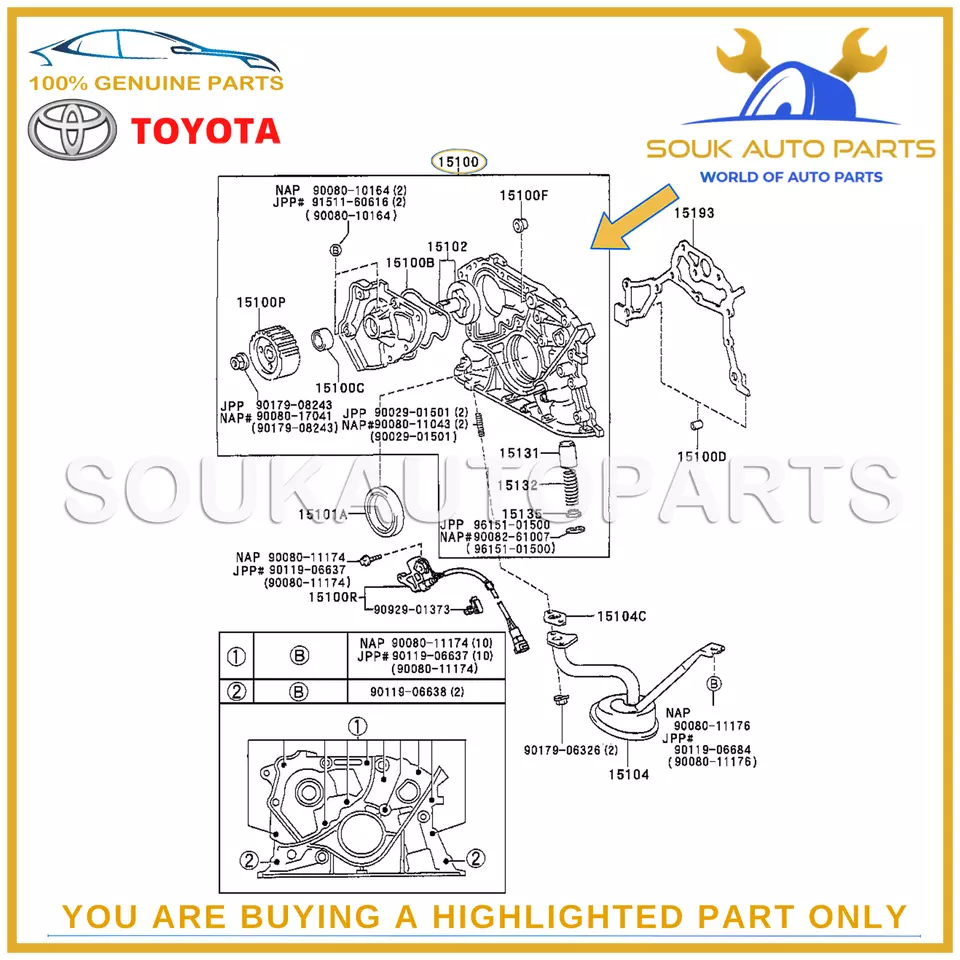 15100-74030 Genuine Toyota ENGINE OIL PUMP CAMRY SOLARA SXV10/20 5SFE