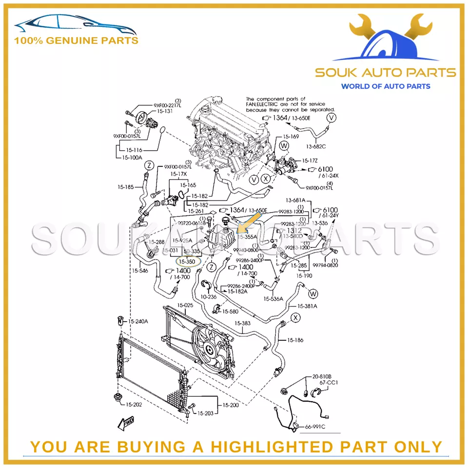 L33X-15-350E Genuine Mazda TANK, SUB-RADIATOR L33X15350E AXELA MAZDA3