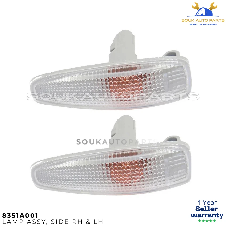 8351A001 2x Turn Signal Side Fender Marker Light For Mitsubishi Lancer Outlander