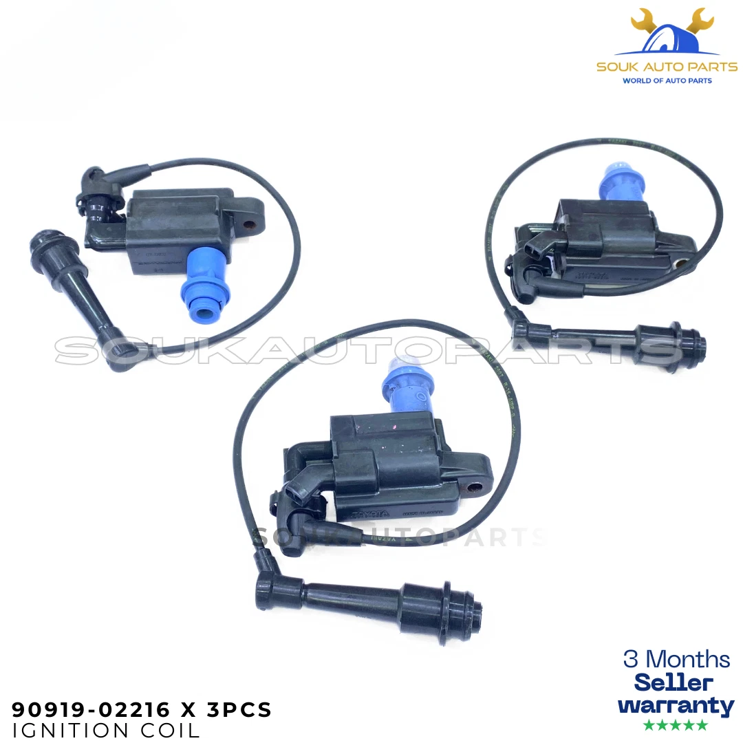 90919-02216 3xGenuine Toyota Lexus 1JZ 2JZ GE GTE VVTi Ignition Coil Set W/Wires