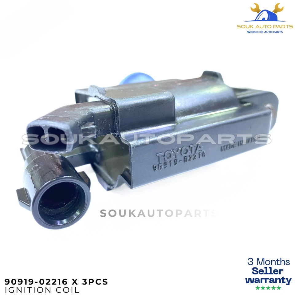 90919-02216 3xGenuine Toyota Lexus 1JZ 2JZ GE GTE VVTi Ignition Coil Set W/Wires