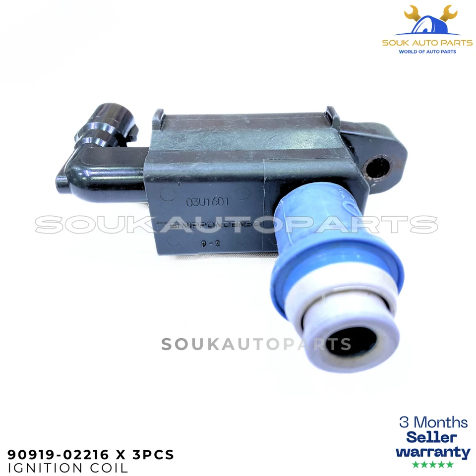 90919-02216 3xGenuine Toyota Lexus 1JZ 2JZ GE GTE VVTi Ignition Coil Set W/Wires