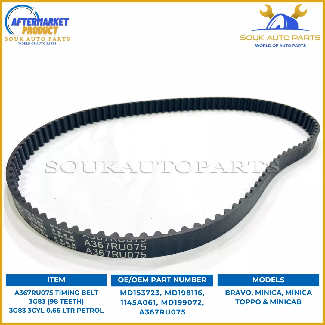 A367RU075 TIMING BELT 3G83 For Mitsubishi MINICA MINICAB 1990-2000