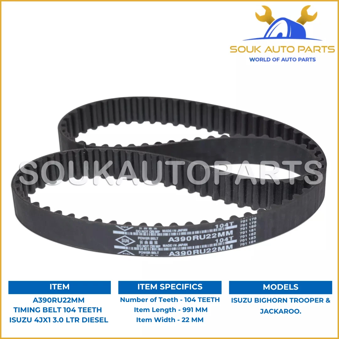 A390RU22MM TIMING BELT 4JX1 104 TEETH For Isuzu BIGHORN JACKAROO & TROOPER