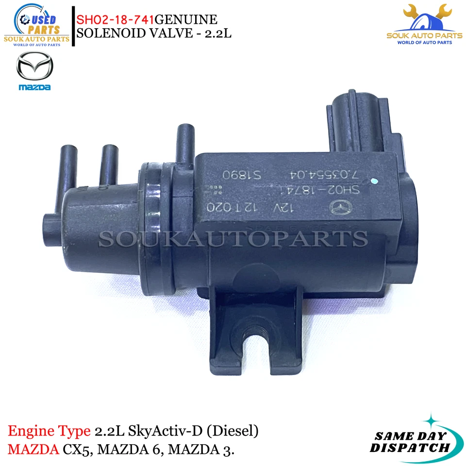 Genuine Mazda SH02-18-741 Solenoid Valve – 2.2L SkyActiv Diesel CX-5/6/3 2012-21
