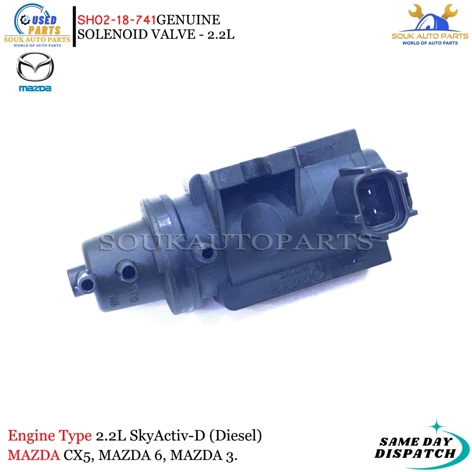 Genuine Mazda SH02-18-741 Solenoid Valve – 2.2L SkyActiv Diesel CX-5/6/3 2012-21