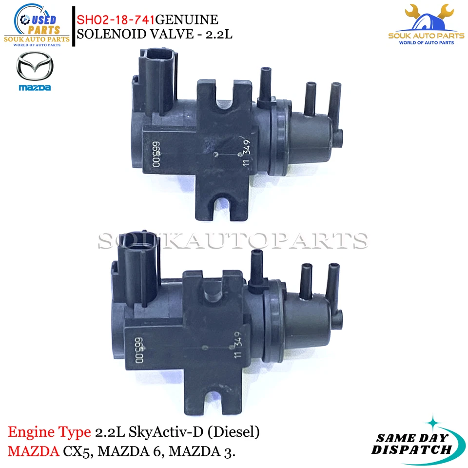 Mazdan 2 x SH02-18-741 Solenoid Valve Set 2.2L SkyActiv Diesel CX-5 2012-2021