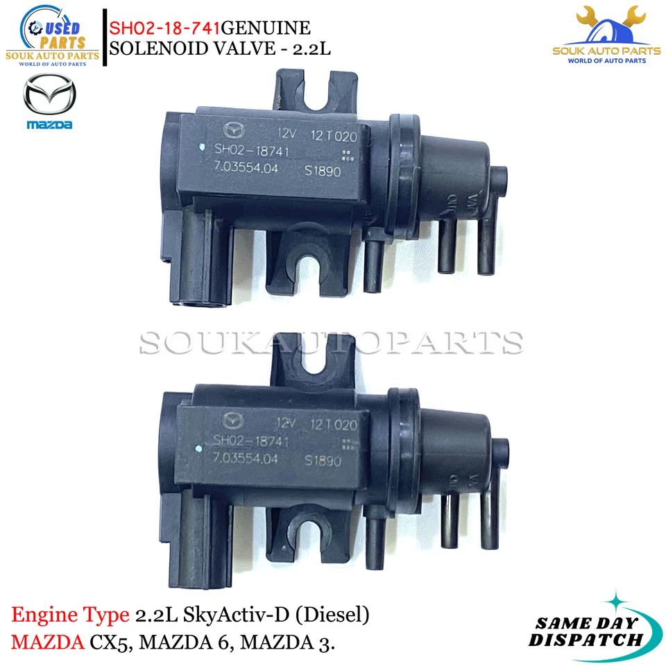 Mazdan 2 x SH02-18-741 Solenoid Valve Set 2.2L SkyActiv Diesel CX-5 2012-2021