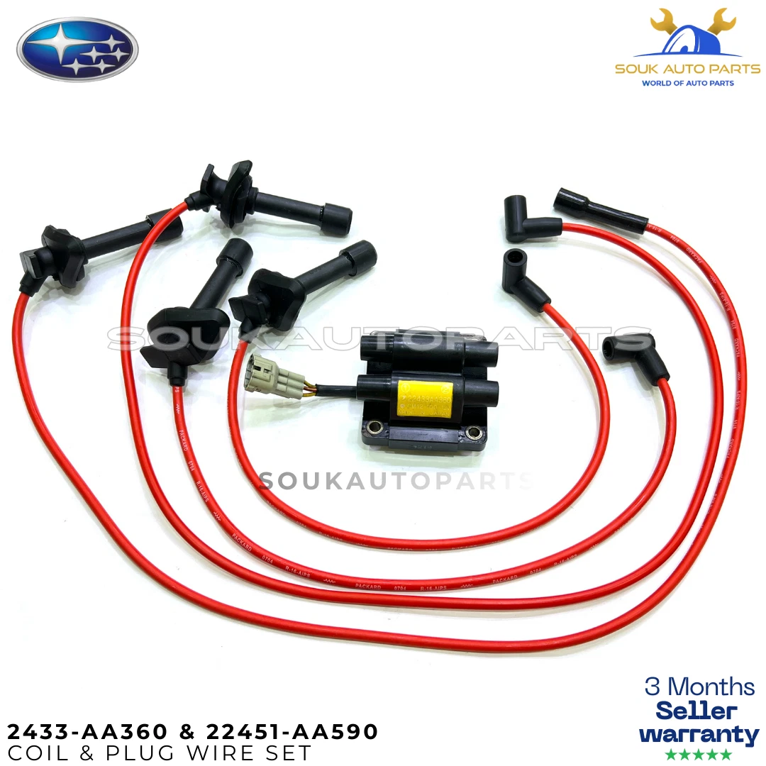 OEM Ignition Coil & Spark Plug Wires for JDM Subaru Impreza WRX STi EJ20K Turbo