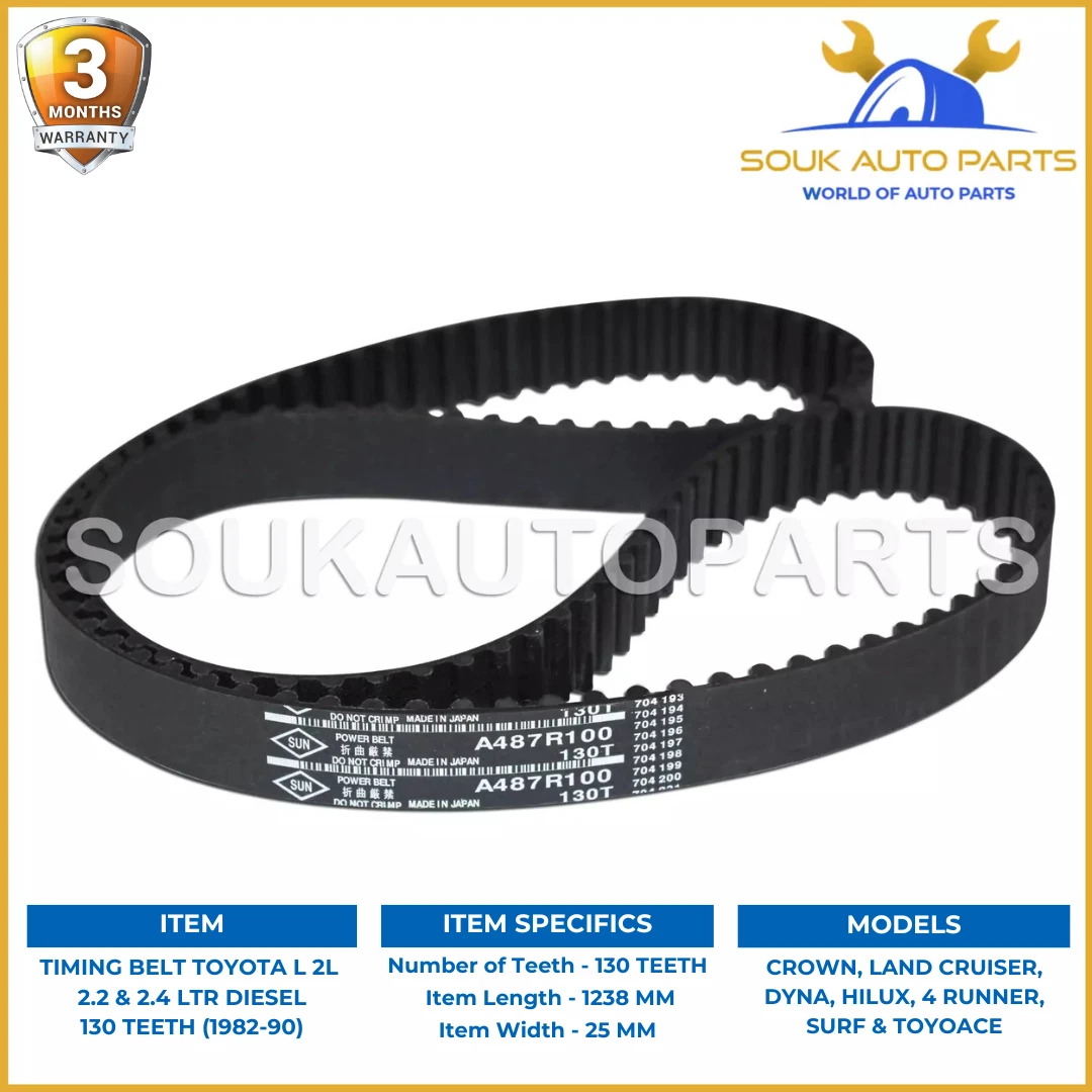 A487R100 TIMING BELT L 2L 130 TEETH For Toyota LAND CRUISER DYNA 4 RUNNER & HILUX 1982-90