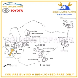 12361-0L030 Genuine Toyota INSULATOR SET (2PCS), ENGINE MOUNTING, FRONT 1KD 2KD