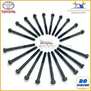 90910-02181 Genuine Toyota CYLINDER HEAD BOLT SET 20 PCS 2UZ-FE 4RUNNER