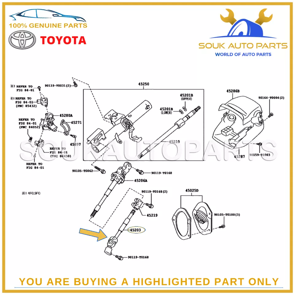 45203-0K110 Genuine Toyota SHAFT, STEERING INTERMEDIATE NO.2 452030K110 HILUX