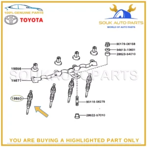 19850-54090 Genuine Toyota HEATER GLOW PLUG SET 1985054090 OEM