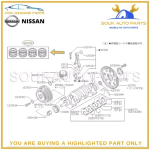 12033-53J20 Genuine Nissan SR20DET SR20DE RING SET, PISTON 86mm Infiniti G20