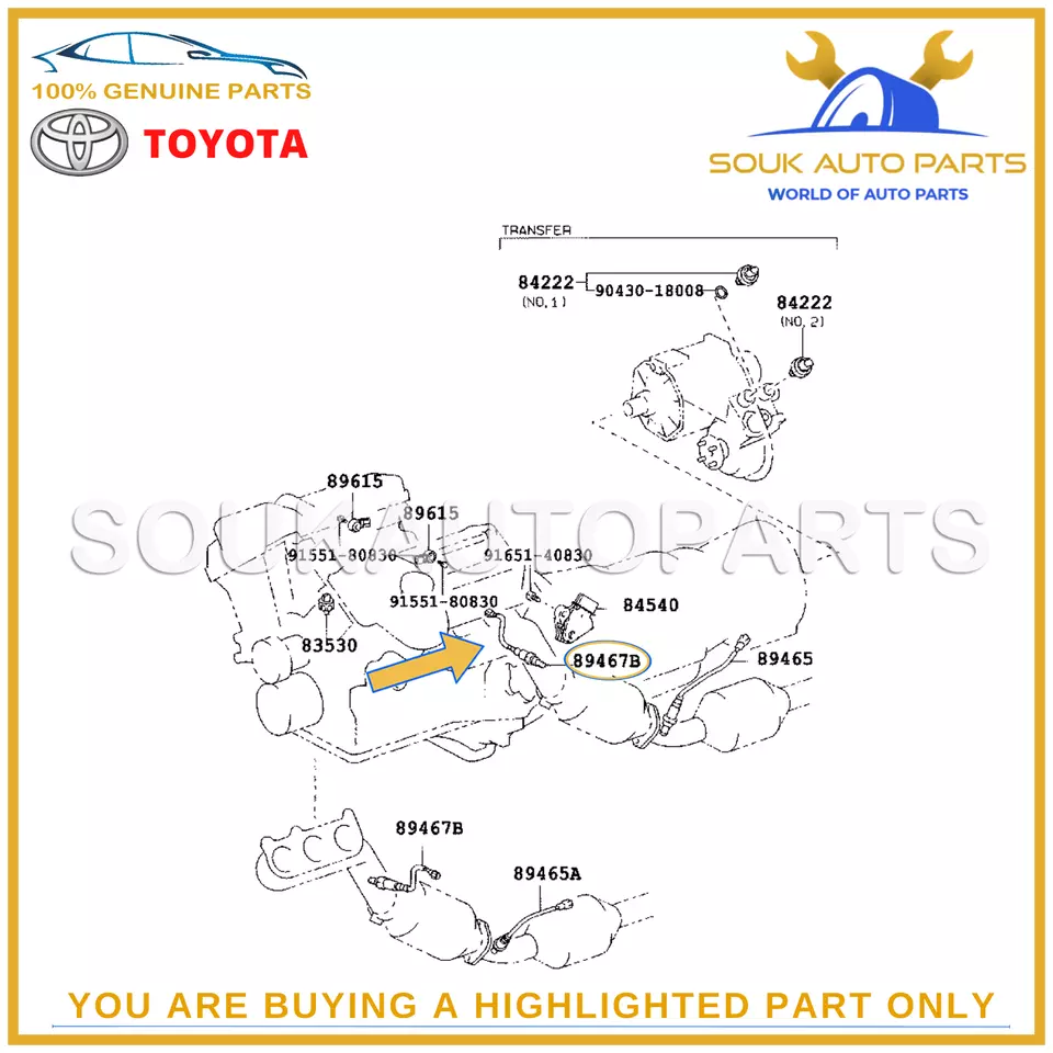 89467-71020 Genuine Toyota SENSOR, AIR FUEL RATIO 8946771020 OEM