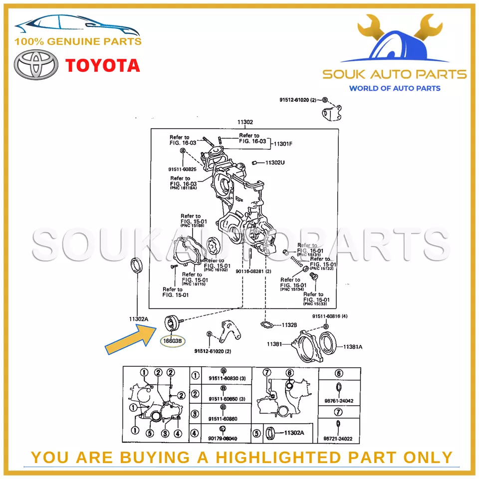16603-66010 Genuine Toyota PULLEY SUB-ASSY, IDLER LAND CRUISER LEXUS LX450