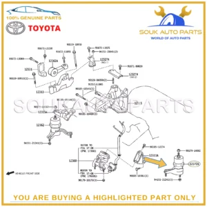 12372-31010 Genuine Toyota INSULATOR ENGINE MOUNTING LH 1237231010 OEM