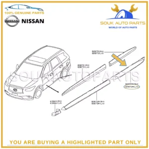82877-9NB0A Genuine Nissan MOULDING LOWER-REAR DOOR, LH 828779NB0A OEM