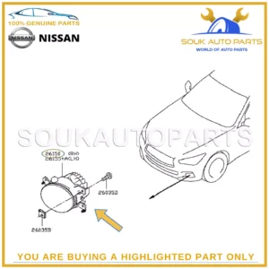 26150-4GA0B Genuine Nissan FOG LAMP ASSY RH 261504GA0B OEM Infiniti QX56 Q50