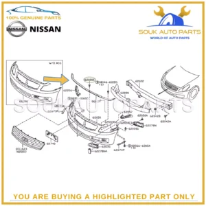 65820-JK01C Genuine Nissan FRONT BUMPER RUBBER SEAL STRIP 65820JK01C OEM