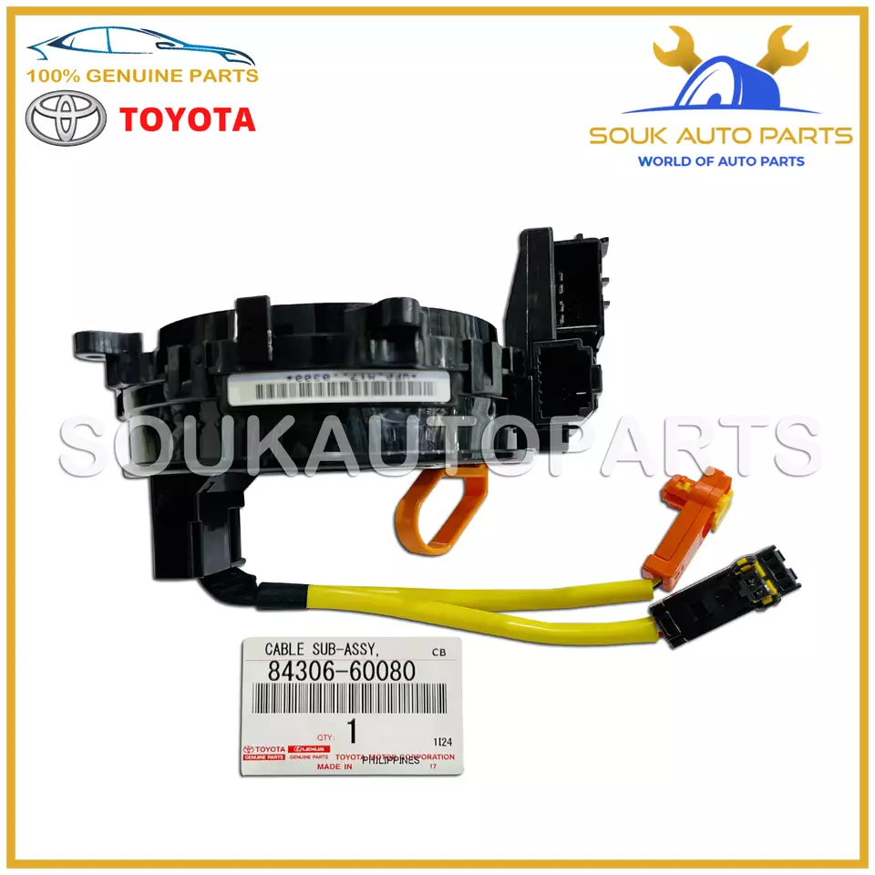 84306-60080 Genuine Toyota CABLE SUB-ASSY, SPIRAL 8430660080 OEM