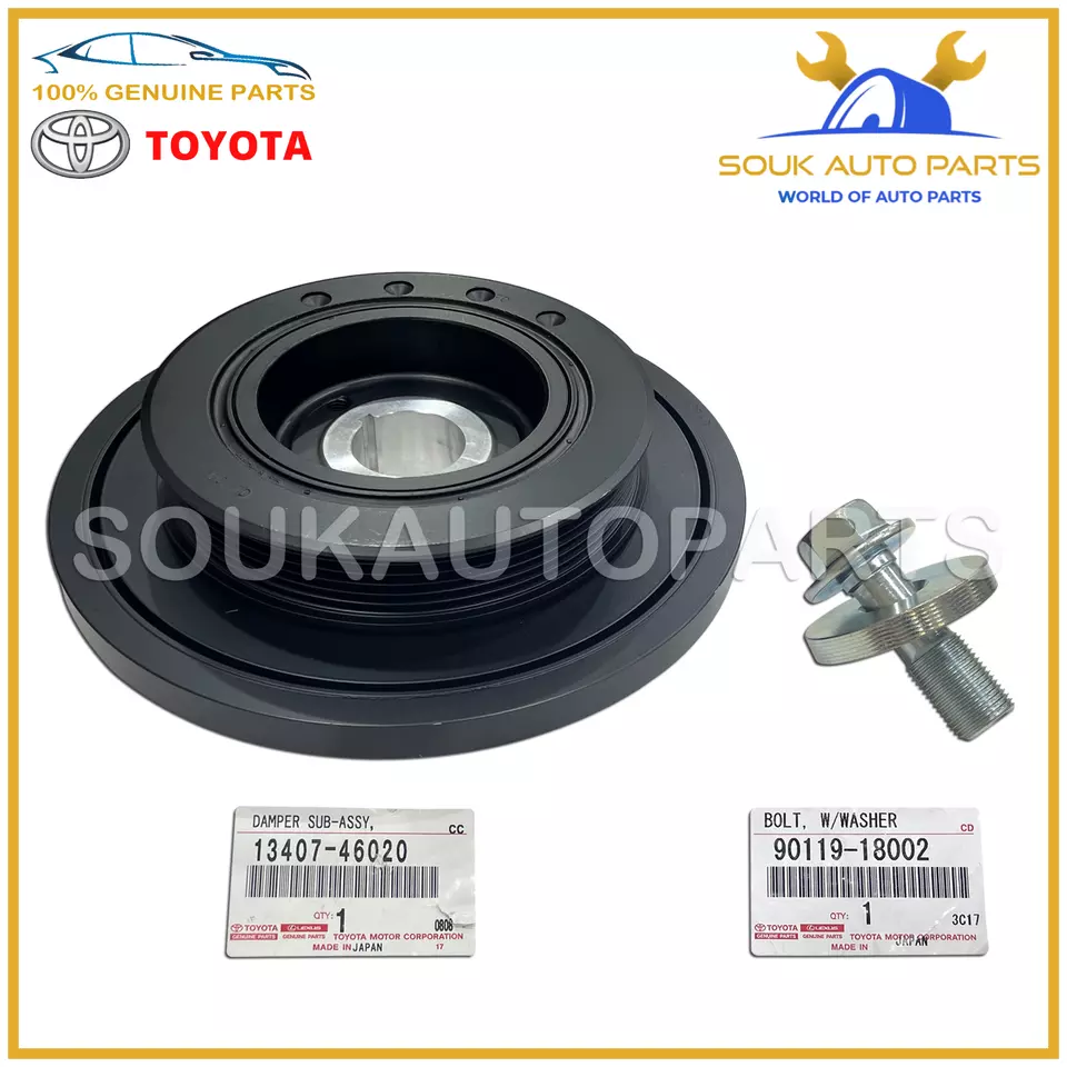 Genuine Toyota ENGINE HARMONIC BALANCER & BOLT W/WASHER 1JZ 2JZ Supra JZA80