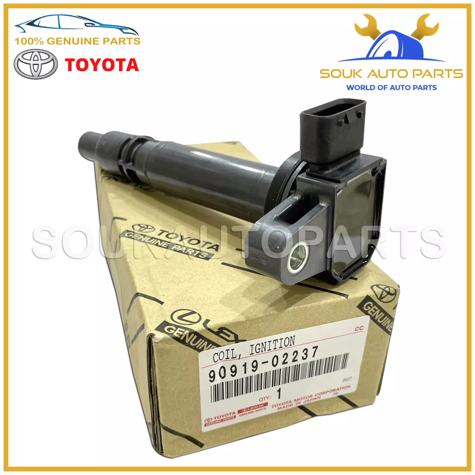 90919-02237 Genuine Toyota COIL ASSY, IGNITION 9091902237 OEM HILUX LC PRADO