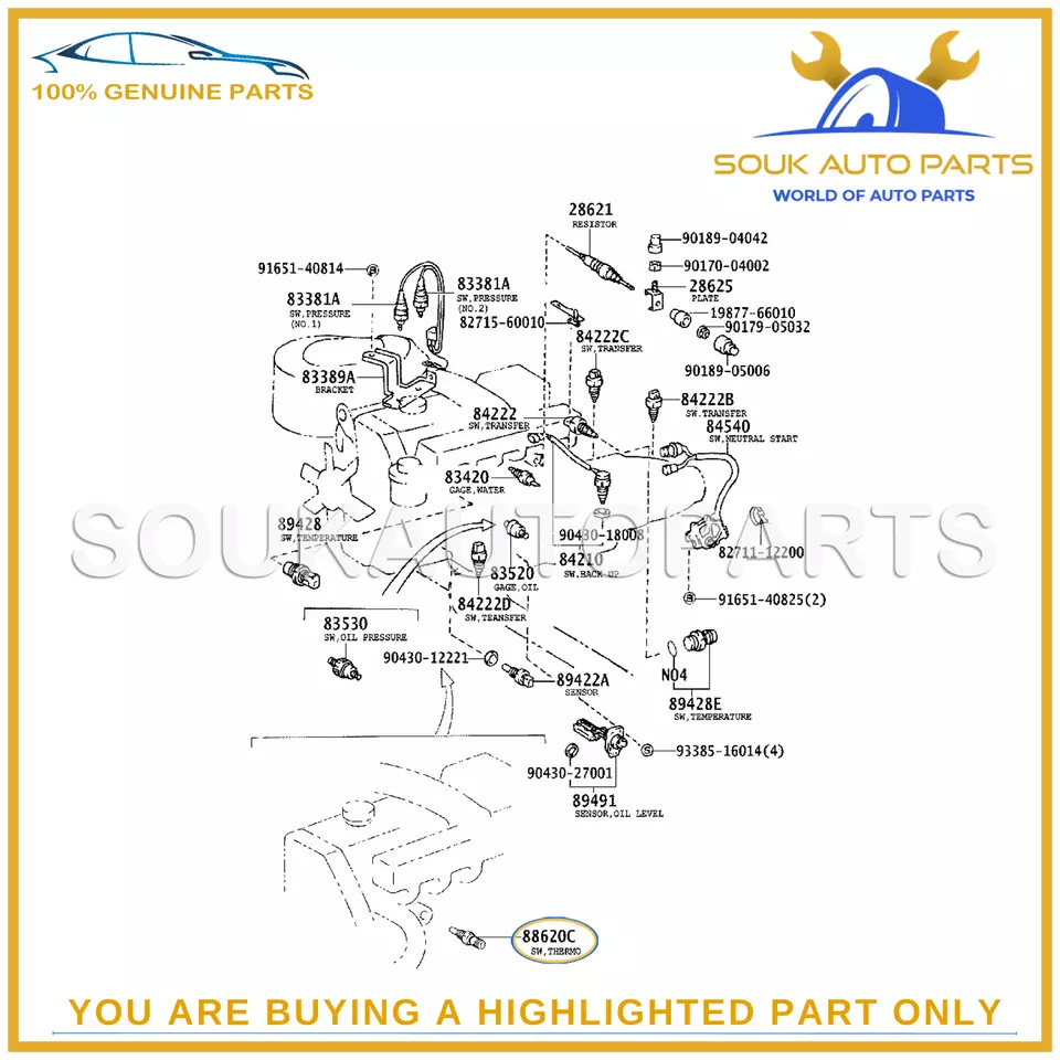 88790-60050 Genuine Toyota THERMO SWITCH ASSY 8879060050 OEM