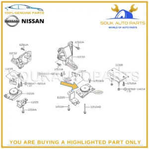 11220-1PE0B/D Genuine Nissan INSULATOR-ENGINE MOUNTING, FRONT OEM NAVARA