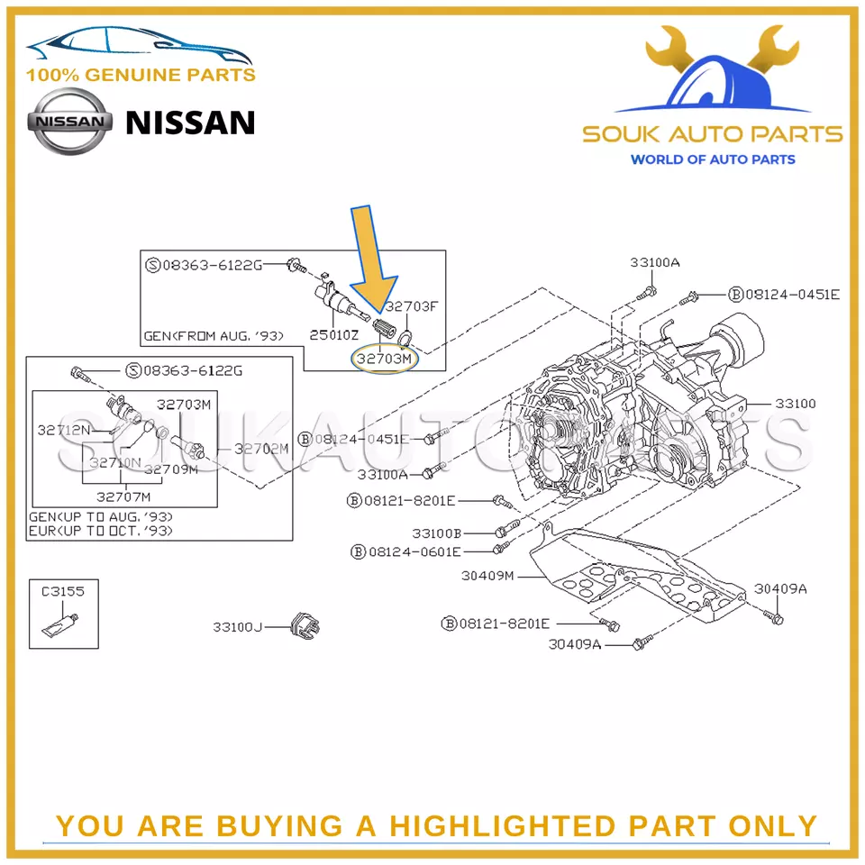 32743-74P17 Genuine Nissan PINION-SPEEDOMETER 3274374P17 OEM