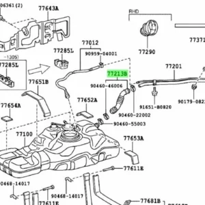 77213-35380 Toyota GENUINE HOSE, FUEL TANK TO FILLER PIPE 7721335380 OEM