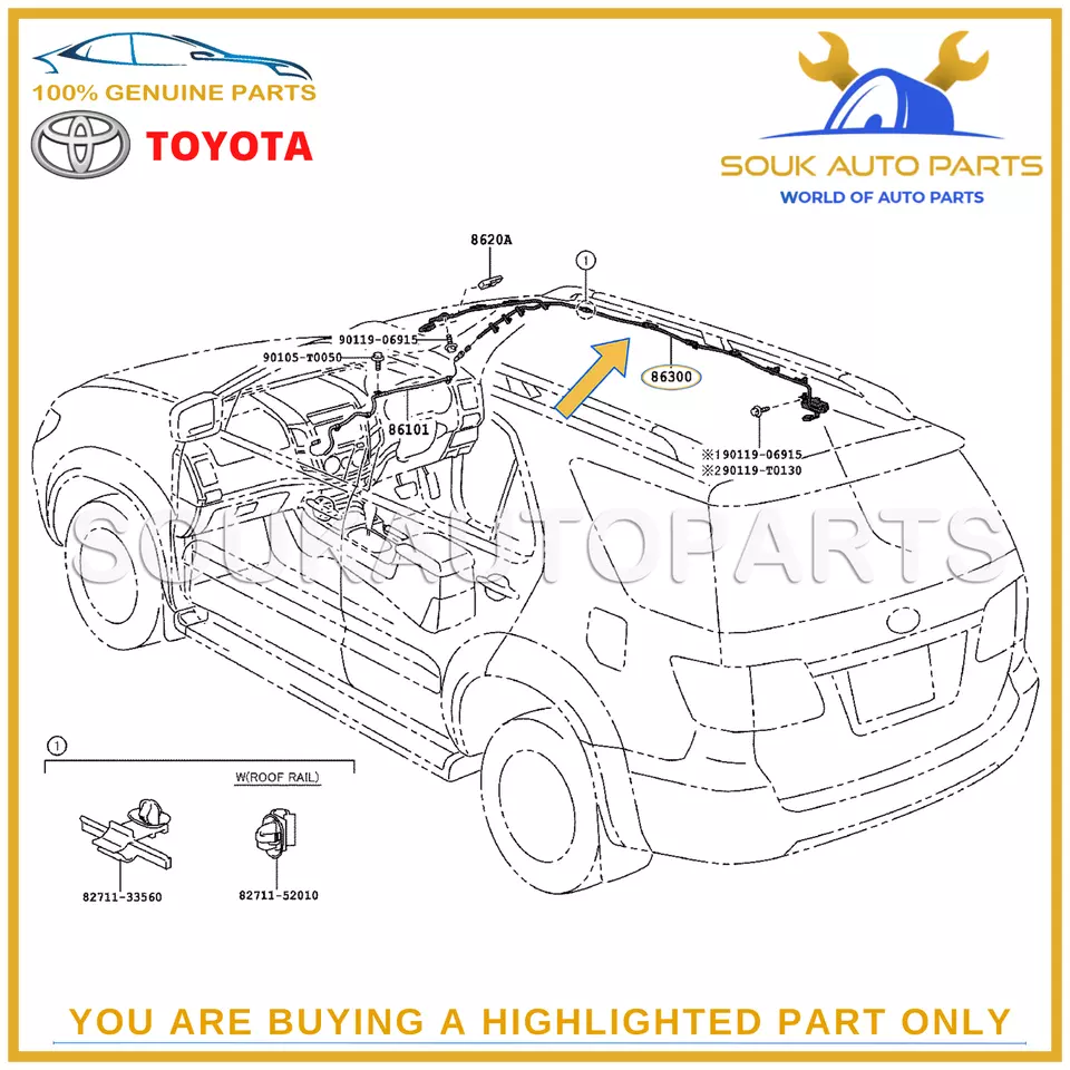 86300-0K010 Genuine Toyota ANTENNA ASSY, W/HOLDER 863000K010 OEM
