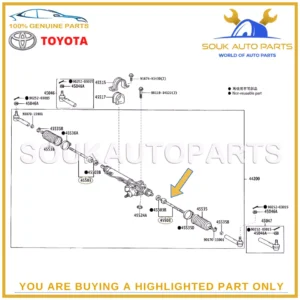 45503-29836 Genuine Toyota END SUB-ASSY, STEERING RACK 4550329836 OEM