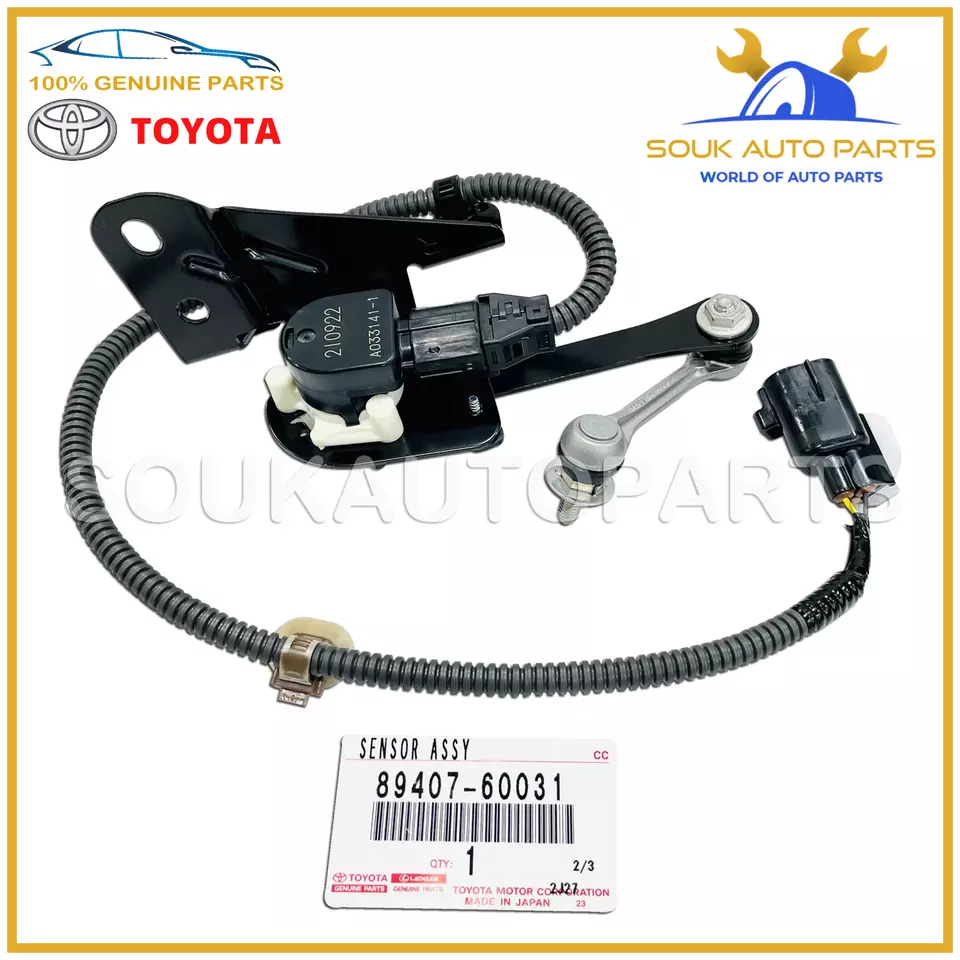 89407-60031 Genuine Toyota SENSOR SUB-ASSY, HEIGHT CONTROL, RR RH OEM LX570