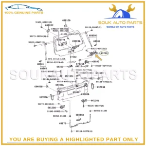 69790-60070 Genuine Toyota BACK DOOR LOCK CONTROL ASSY FOR LAND CRUISER & LX470