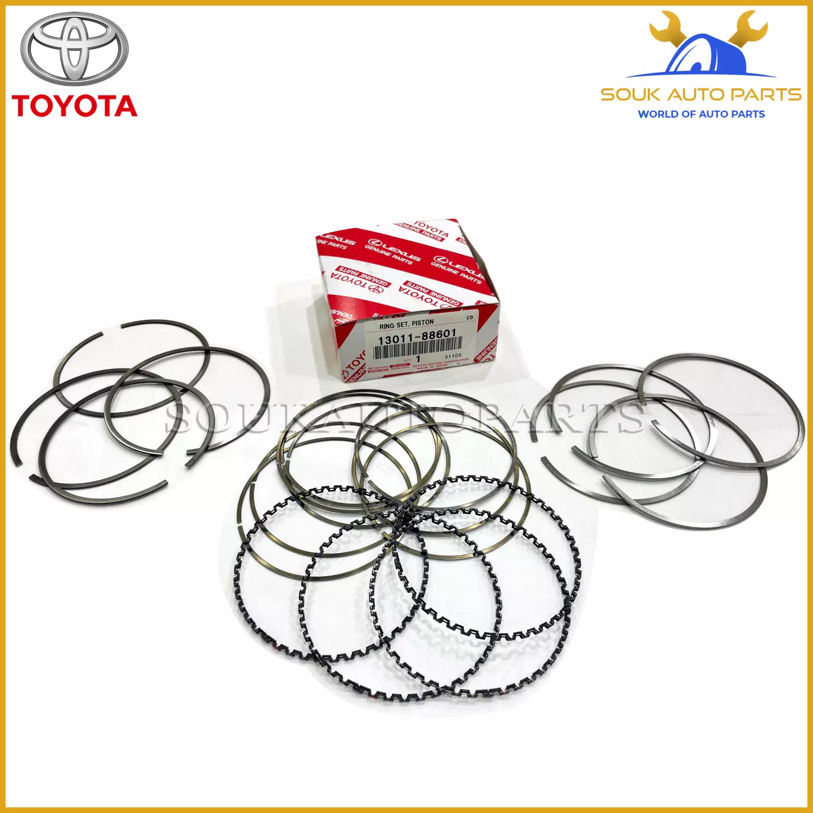 13011-88601 Genuine Toyota RING SET, PISTON 1301188601