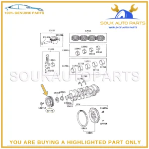13470-88600 Genuine Toyota PULLEY CRANKSHAFT FOR CELICA WILL VS 1347088600 OEM