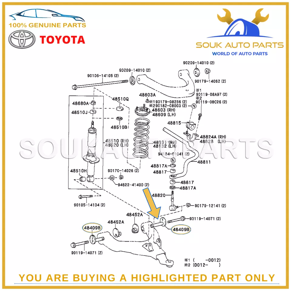 48409-35050 Genuine Toyota CAM ASSY, FRONT SUSPENSION TOE ADJUST (Set of 2Pcs)