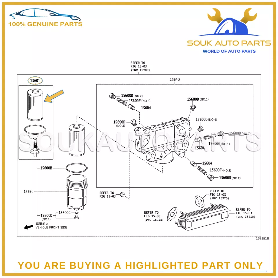 15601-78140 Genuine Toyota ELEMENT SUB-ASSY 1560178140 OEM