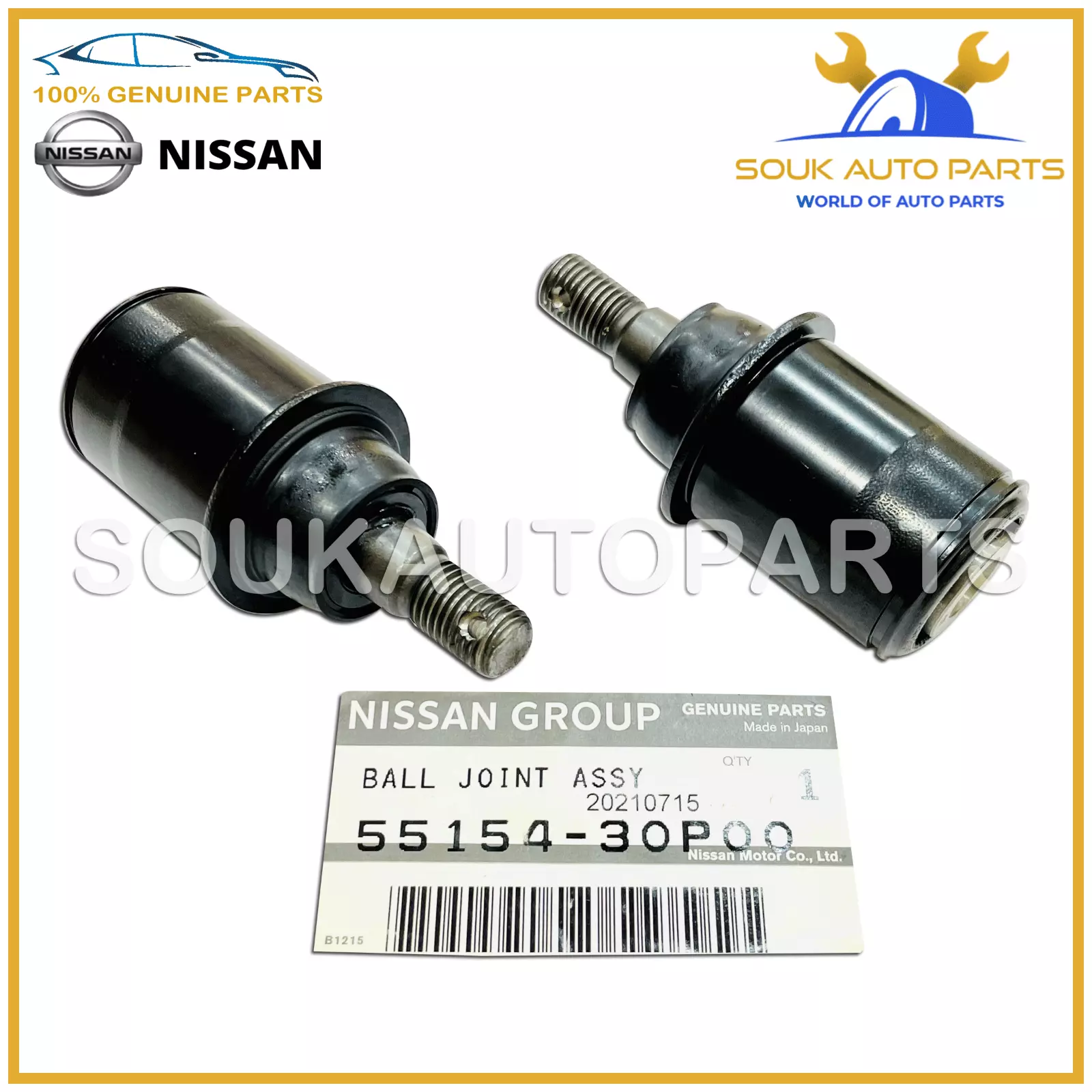55154-30P00 Genuine Nissan BALL JOINT ASSY-REAR AXLE (2 Pcs Set) 5515430P00 OEM