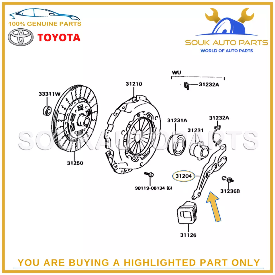 31204-35031 Genuine Toyota CLUTCH RELEASE FORK 3120435031 OEM